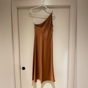Jenny Yoo Abby Copper Satin Bridesmaid dress